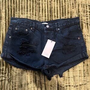 Tobi NWT Black Destroyed Jeans Shorts Womens size 28